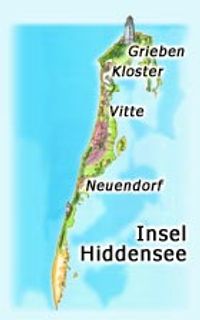 Die Karte der Insel Hiddensee